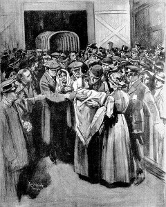 "Arrival of the ship of sorrow", published in the Boston Globe May 4, 1912.